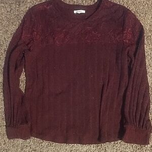 Maurices Deep Red Knit Top